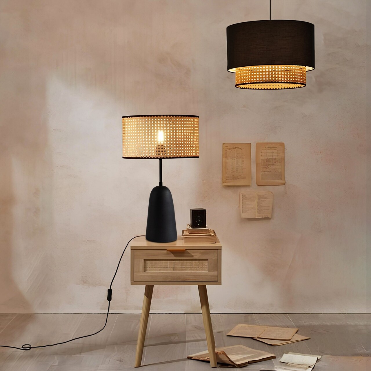 Set candelabru și lampă de masă, Opviq, 780SGN4648, Negru - imagine 7